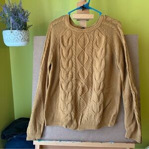 Forever 21 Mustard Cable Knit Sweater